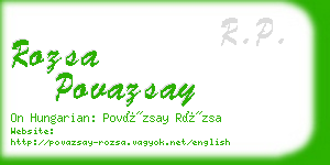 rozsa povazsay business card